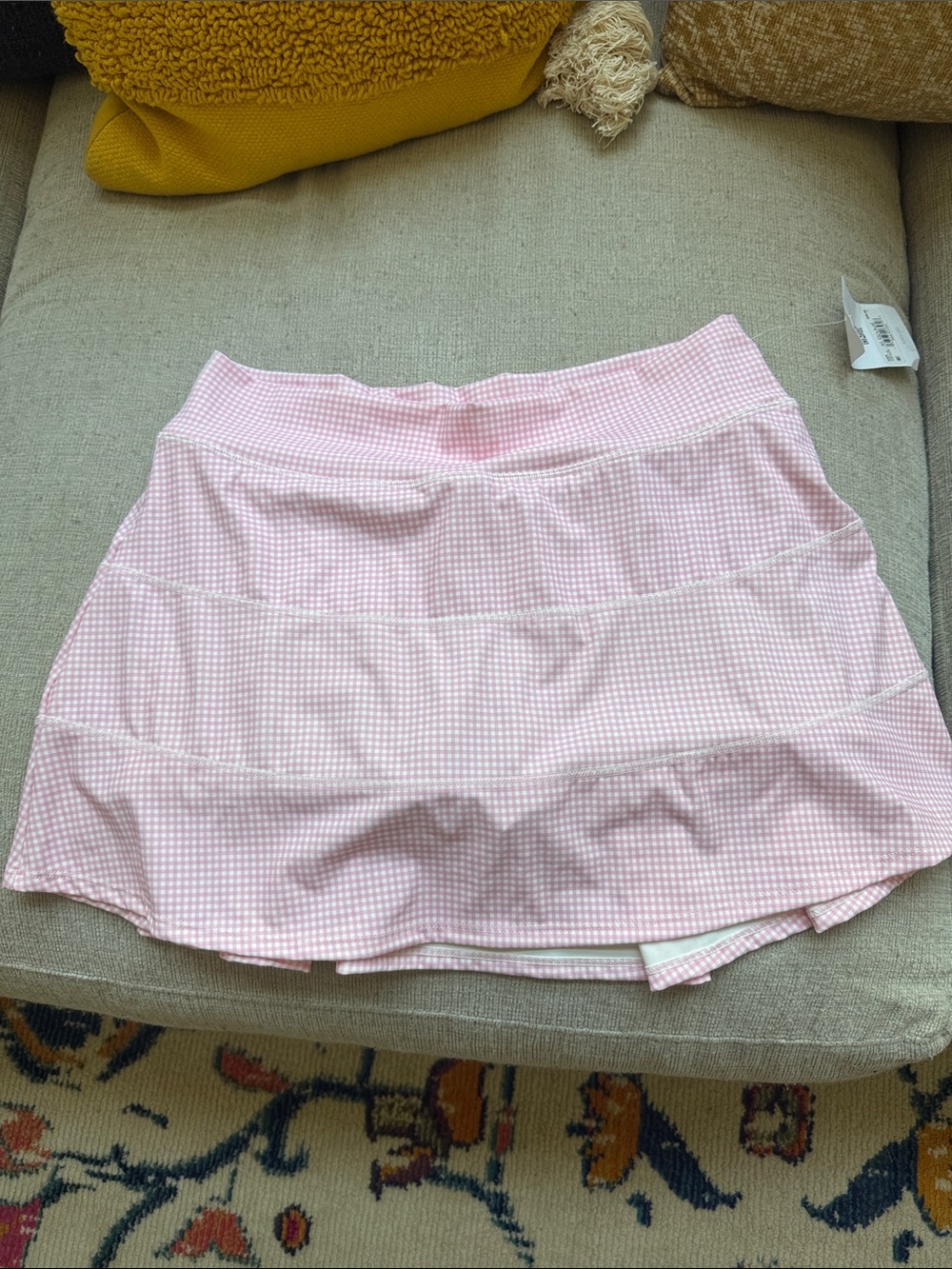 Altar'd State Pink Gingham Mini Skirt